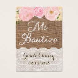Mi Bautizo Favor Tag Cards for Latina Baptism | Zazzle