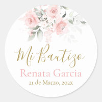 Mi Bautizo flores rosas