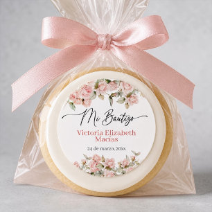 Mi Bautizo Para Niña Floral Baptism Favor Sticker