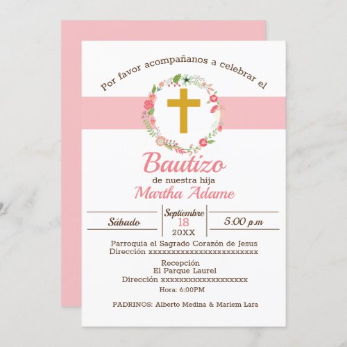 Mi Bautizo para Nia Invitation