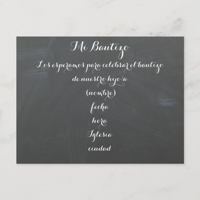 Mi Bautizo postcard invitation (Front)