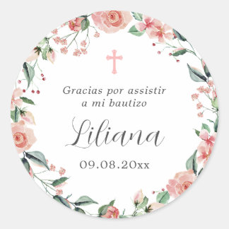 Mi Bautizo Recuerdos Para Bautizo Spanish Baptism Classic Round Sticker