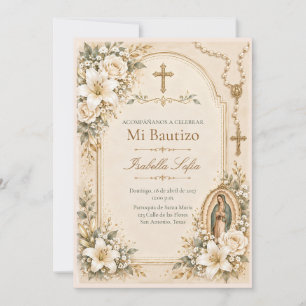 Mi Bautizo Spanish Catholic Baptism Invitation