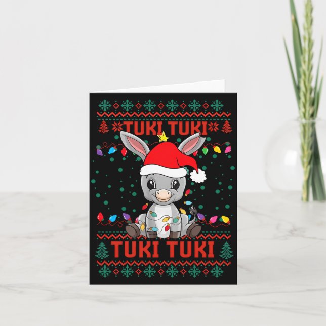 Mi Burrito Sabanero Mexican Tuki Tuki Latino Xmas  Card (Front)
