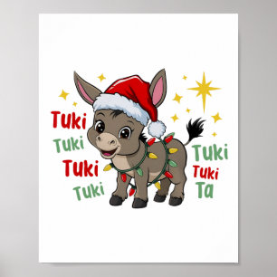Mi Burrito Sanero Mexican Christmas Donkey Spanish Poster