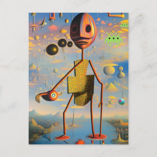 Mi cara de guerra - Ken Gage Surreal Art Postcard