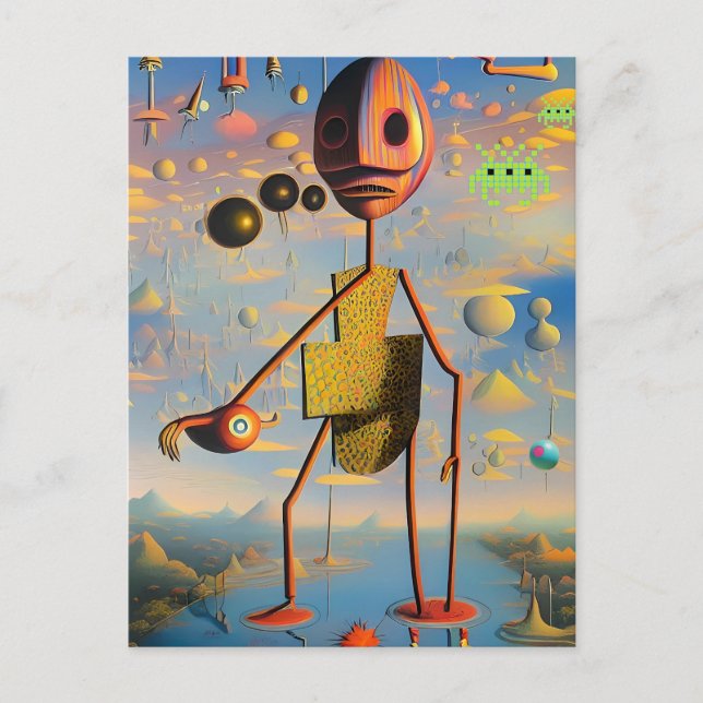 Mi cara de guerra - Ken Gage Surreal Art Postcard (Front)