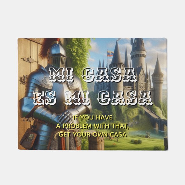 Mi Casa es Mi Casa w Knight Welcome Mat (Front)