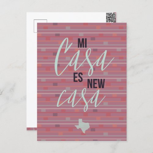 Mi Casa Es New Casa _ Texas Moving Announcement Postcard