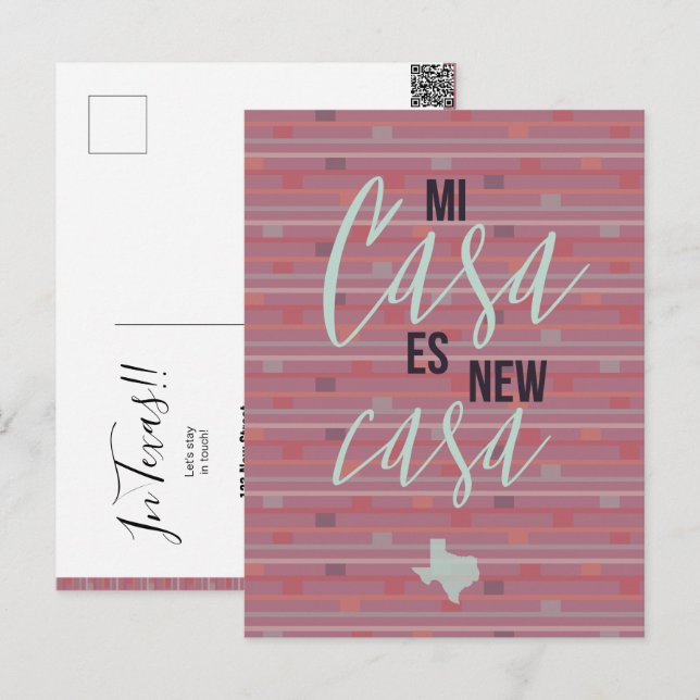 Mi Casa Es New Casa - Texas Moving Announcement Postcard (Front/Back)