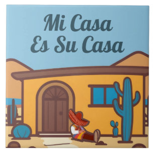 Mi Casa Es Su Casa Southwestern Adobe Home Sign Ceramic Tile