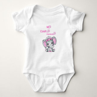 Mi cosita hermosa, Color rosa, elefante Baby Bodysuit