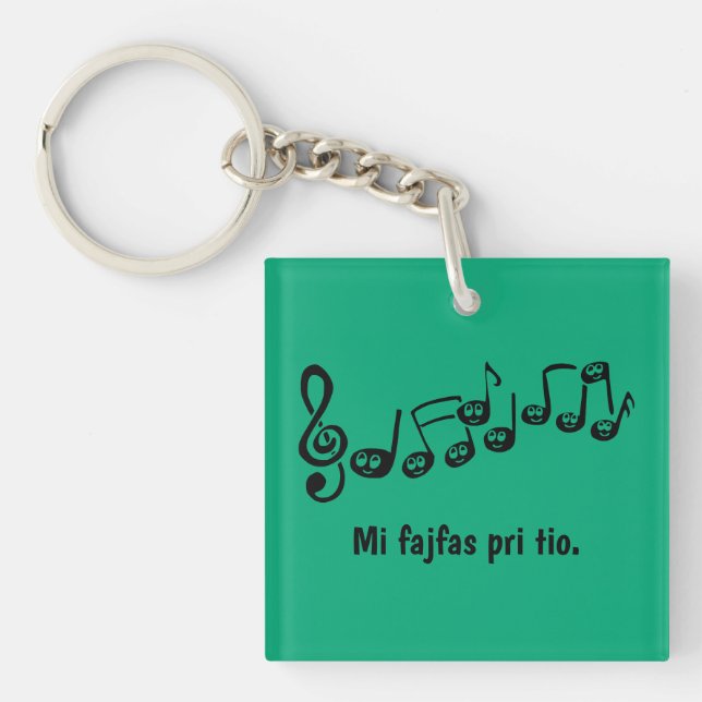 Mi fajfas pri tio. keychain (Front)