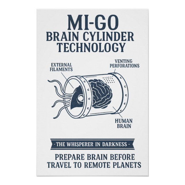 Mi-Go Disguise Apparatus – Technical Blueprint Poster (Front)