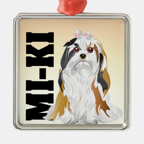 Mi_ki dog breed holiday ornament