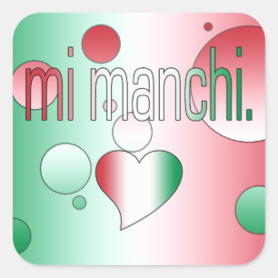 Mi Manchi! Italy Flag Colors Pop Art Square Sticker