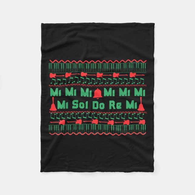 Mi Mi Mi Sol Do Re Mi Music Notes Teacher Ugly Chr Fleece Blanket (Front)