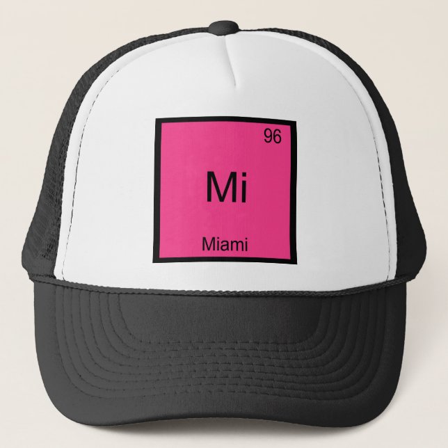 Mi - Miami Florida City Chemistry Element Symbol Trucker Hat (Front)