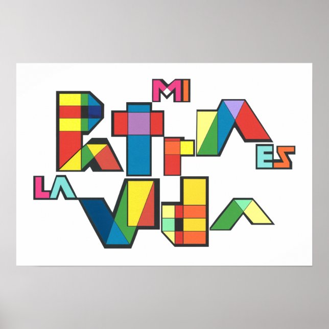 MI PATRIA ES LA VIDA Colorful Mosaic Poster (Front)
