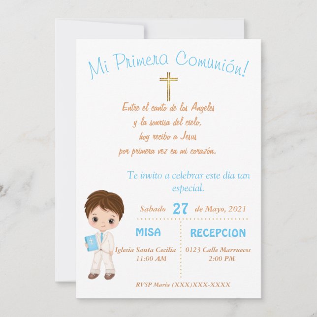 Mi Primera Comunion Invitation (Front)