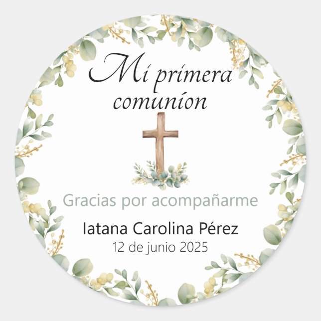 Mi Primera Comunion Stickers - First Communion (Front)