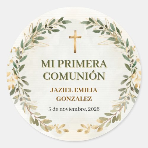Mi Primera Comunión Stickers Personalized Labels