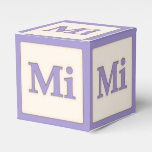 Mi Solfeggio Musical Baby Blocks Purple Favor Boxes