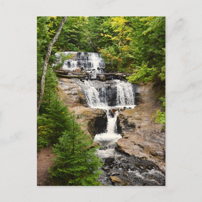 MI waterfall Postcard (Front)