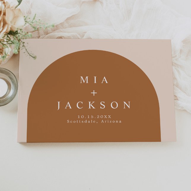 MIA Arched Bohemian Terracotta Wedding Guest Book (Creator Uploaded)