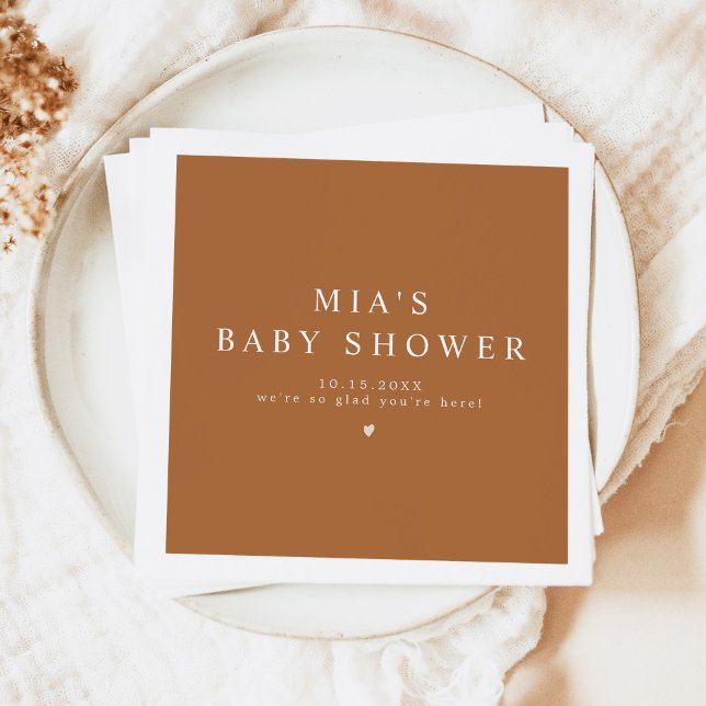 MIA Arched Boho Terracotta Baby Shower Napkins (Creator Uploaded)