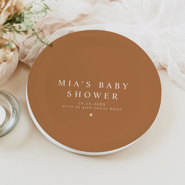 MIA Arched Boho Terracotta Baby Shower Paper Plates (Creator Uploaded)