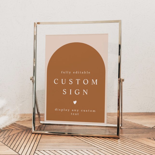 MIA Arched Burnt Orange Modern Custom Text Sign (Creator Uploaded)