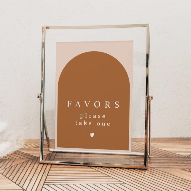 MIA Arched Burnt Orange Modern Favors Sign (Creator Uploaded)