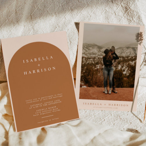 MIA Arched Burnt Orange Modern Minimalist Wedding 