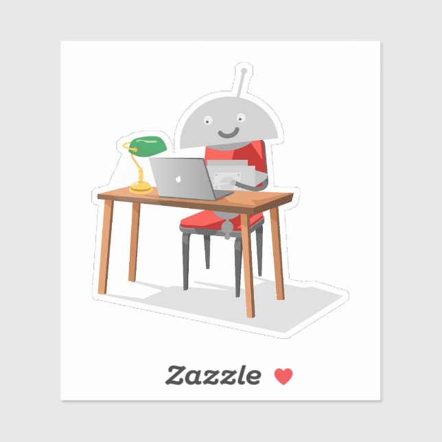 Mia at a Desk  Sticker (Sheet)