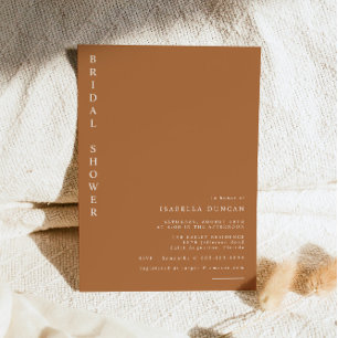 Mia - Boho Burnt Orange Minimalist Bridal Shower Invitation