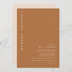 MIA Boho Burnt Orange Minimalist Couples Shower Invitation