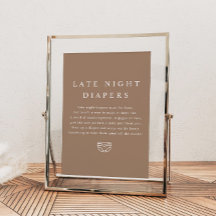 MIA Boho Earth Tone Late Night Diapers Baby Shower