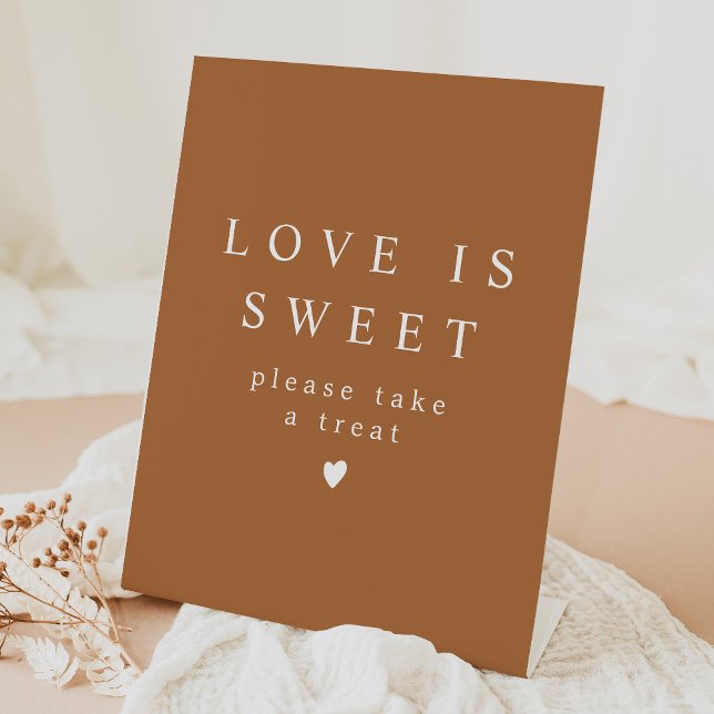 MIA Boho Terracotta Love is Sweet Take a Treat Pedestal Sign (Creator Uploaded)