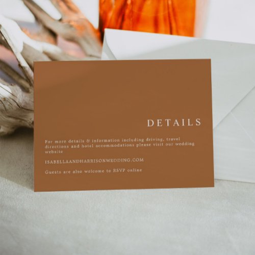 MIA Burnt Orange Minimalist Bohemian Details Card