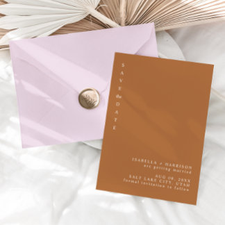 MIA BURNT ORANGE SAVE THE DATE INVITATION