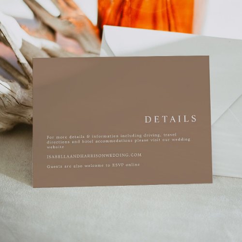 MIA Earth Tone Taupe Minimalist Boho Details Card