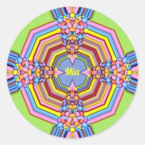 MIA EASTER  WOW Multicolored Candy Easter Giving Classic Round Sticker