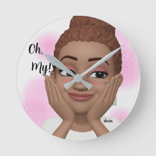 Mia girl round clock