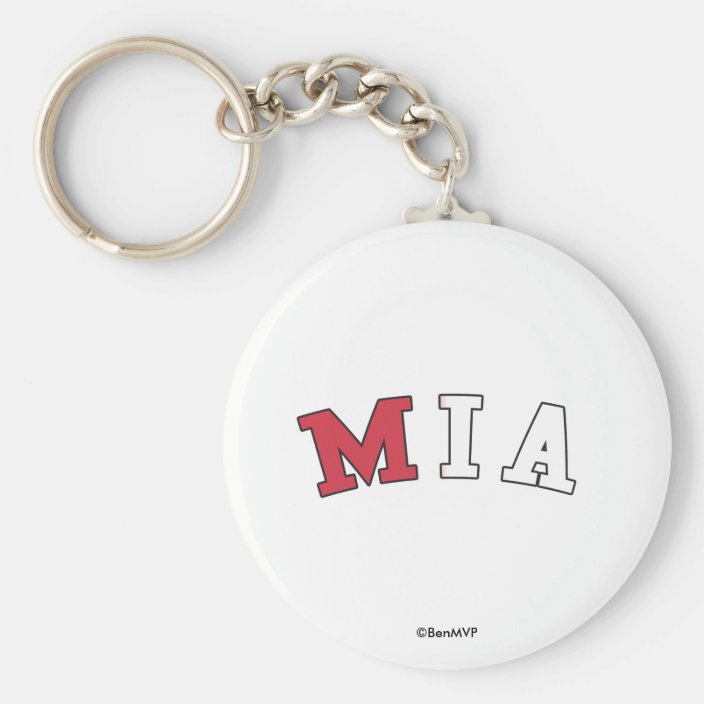 MIA in Florida State Flag Colors Keychain