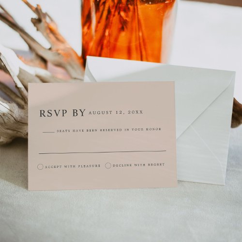 MIA Modern Bohemian Earth Tone Taupe Beige RSVP Invitation