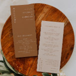 MIA Modern Boho Burnt Orange Beige Wedding Program<br><div class="desc">This wedding program features a modern minimalist design paired with a bohemian burnt orange and beige color combination. Easily edit all wording to your needs and edit all colors to match the colors of your event. Use for any boho,  desert,  or autumn event.</div>