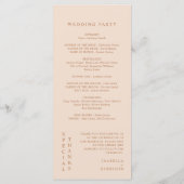 MIA Modern Boho Burnt Orange Beige Wedding Program | Zazzle