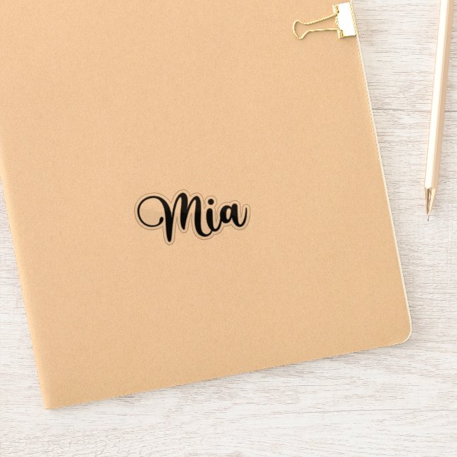 Mia Name - Handwritten Calligraphy Sticker | Zazzle