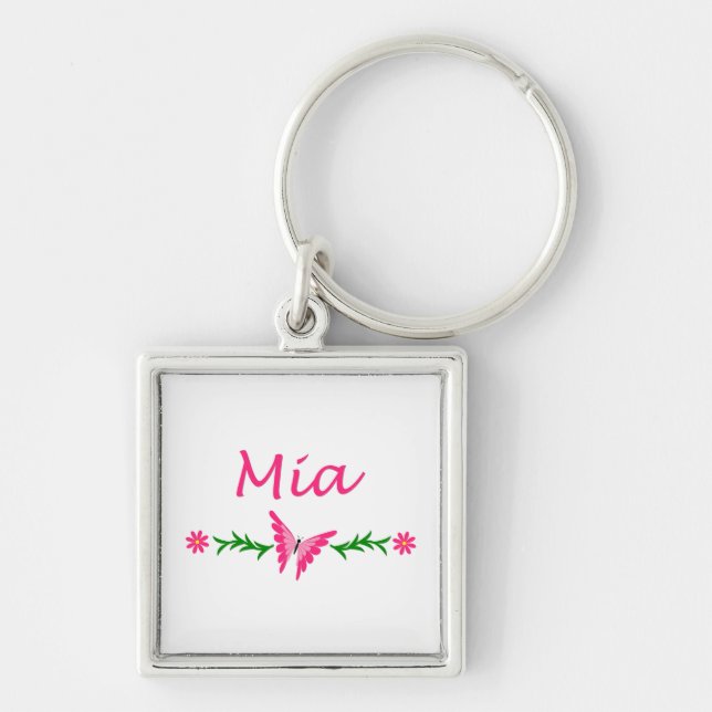 Mia (Pink Butterfly) Keychain (Front)